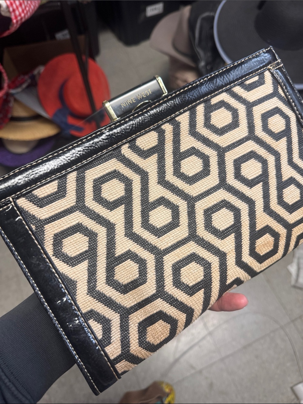 nine west raffia bag